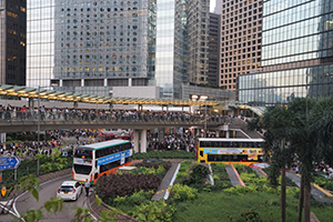 Street protest against the anti-mask law due to come into force at midnight, Central, 4 October 2019