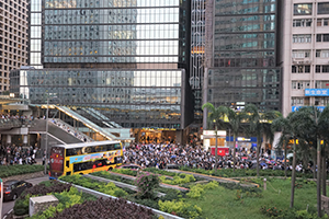 Street protest against the anti-mask law due to come into force at midnight, Central, 4 October 2019