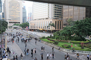 Street protest against the anti-mask law due to come into force at midnight, Central, 4 October 2019