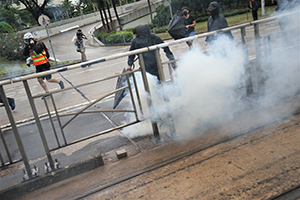 Tear gas used on peaceful protesters, Queensway, Admiralty, 6 October 2019