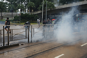 Tear gas used on peaceful protesters, Queensway, Admiralty, 6 October 2019