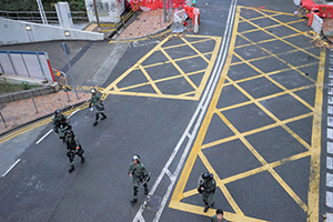 Riot police, Rodney Street, Admiralty, 6 October 2019