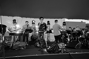 Eliza Chan, performing with the Patrick Lui Jazz Orchestra, at the Freespace Jazz Fest, West Kowloon Cultural District, 9 November 2019