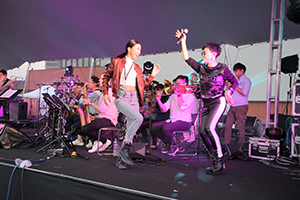 Eliza Chan, performing with the Patrick Lui Jazz Orchestra, at the Freespace Jazz Fest, West Kowloon Cultural District, 9 November 2019