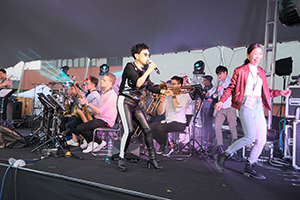 Eliza Chan, performing with the Patrick Lui Jazz Orchestra, at the Freespace Jazz Fest, West Kowloon Cultural District, 9 November 2019