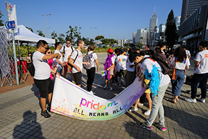 Gay Pride rally at Edinburgh Place, Central, 16 November 2019