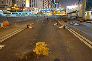 The Cross-harbour tunnel, blocked to traffic by protesters, Hung Hom, 16 November 2019