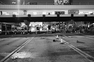 The Cross-harbour tunnel, blocked to traffic by protesters, Hung Hom, 16 November 2019