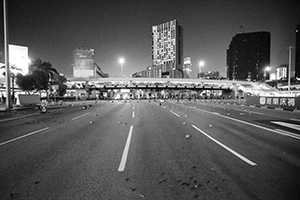 The Cross-harbour tunnel, blocked to traffic by protesters, Hung Hom, 16 November 2019