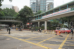 Police roadblock on Chatham Road South, Tsim Sha Tsui, 19 November 2019