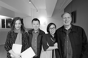 Guests at a book launch, Para Site art space, King's Road, Quarry Bay, 21 November 2019