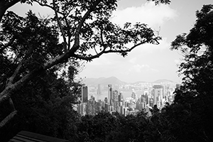 View towards Victoria Harbour from Dutch Lane, Hong Kong Island, 23 November 2019