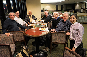 Retired professors meeting in the Senior Common Room, K.K. Leung Building, HKU, Hong Kong Island, 26 November 2019