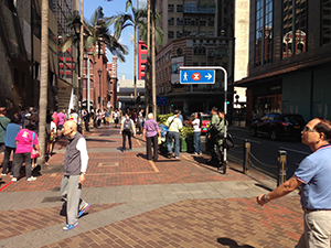 People lining up to vote in the District Council elections, Morrison Street, 24 November 2019