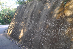 Markings on a wall, Pokfulam Reservoir Road, Pokfulam Country Park, 3 November 2019
