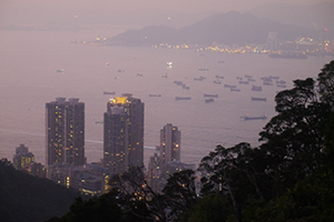 Victoria Harbour, viewed from the Peak, 3 November 2019
