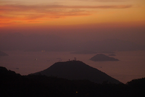 Sunset, viewed from the Peak, 3 November 2019