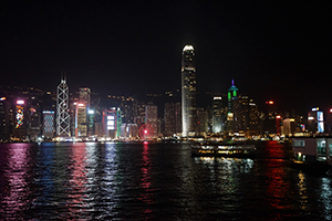 Night view of Victoria Harbour, 26 December 2019