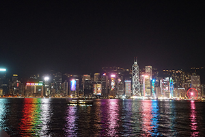 Night view of Victoria Harbour, 26 December 2019