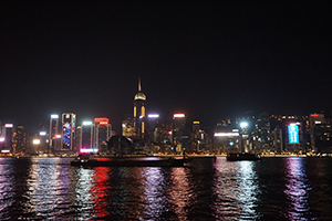 Night view of Victoria Harbour, 26 December 2019