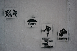 Graffiti on a wall, Shing Wong Street, Hong Kong Island, 28 December 2019
