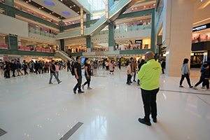 Security guard in New Town Plaza, Sha Tin, 14 December 2019