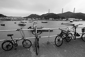 Bicycles parked near the ferry pier, Yung Shue Wan, Lamma Island, 15 December 2019