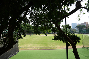 Cricket match in progress at the Kowloon Cricket Club, Jordan, 22 December 2019