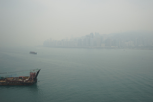 Victoria Harbour from a rooftop garden in K11 Musea, 22 December 2019