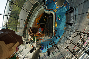 Reflection on a ceiling, in an escalator lobby of K11 Musea, Tsim Sha Tsui, 22 December 2019