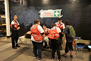 First aid post at a rally in support of Spark Alliance, Edinburgh Place, Central, 23 December 2019