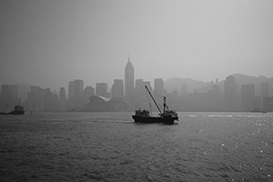 Victoria Harbour, viewed from Tsim Sha Tsui, 26 December 2019