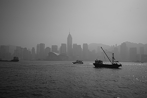 Victoria Harbour, viewed from Tsim Sha Tsui, 26 December 2019