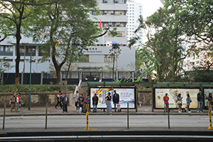 Bus stop on Nathan Road, Tsim Sha Tsui, 26 December 2019