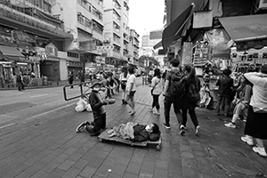 Street scene, Shanghai Street, Yau Ma Tei, 26 December 2019