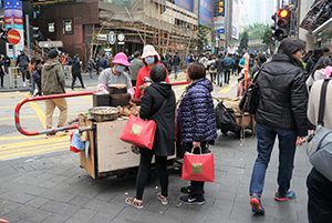 Food stall on the street, Great George Street, Causeway Bay, 1 January 2020