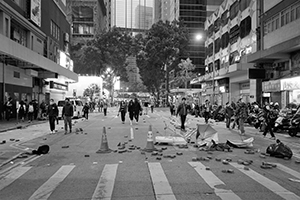 Roadblock on Luard Road, Wanchai, 1 January 2020