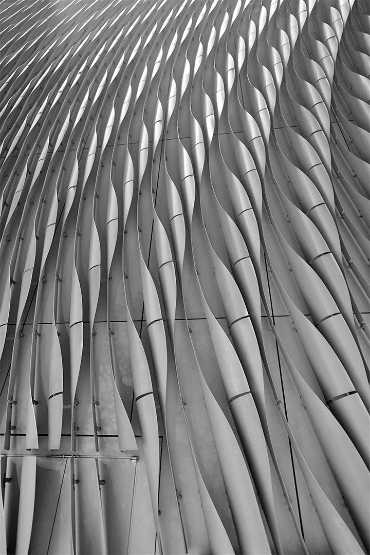 Exterior detail of the Xiqu Centre, West Kowloon Cultural District ...